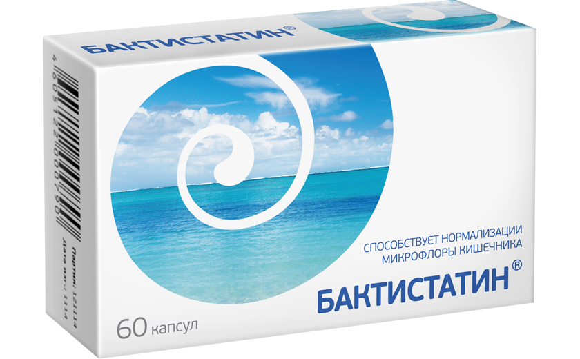 Бактистатин® , 60 капсул: фото упаковки, действующее вещество, подробная инструкция по применению