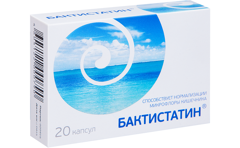 Бактистатин® , 20 капсул: фото упаковки, действующее вещество, подробная инструкция по применению